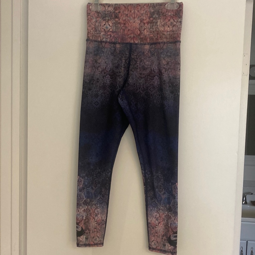 Pink and Purple Gradient Leggings with Wide Waistband